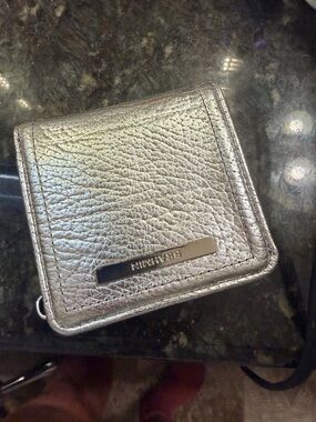 Brahmin Metallic Silver Small Zip Wallet